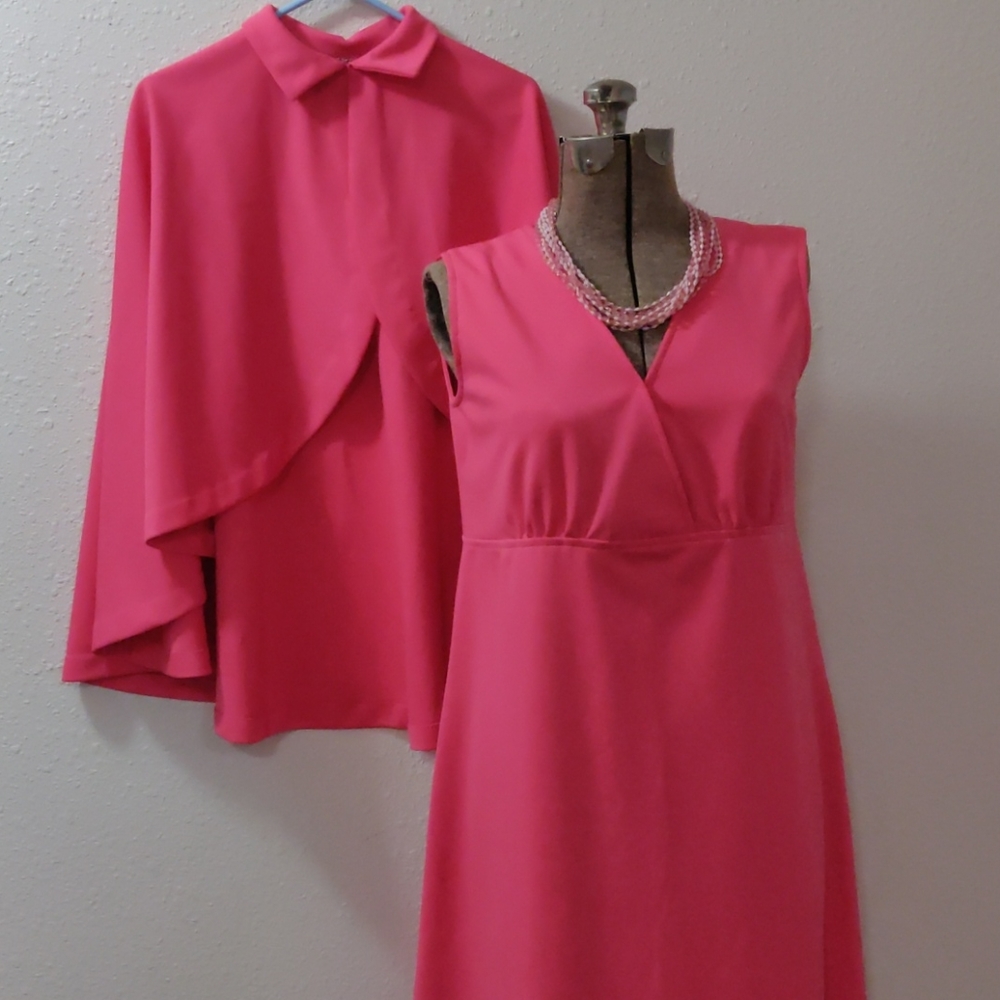 Vtg. Hand made dress and cape!